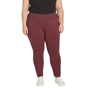 High-Waisted Burgundy Leggings – Plus Size
